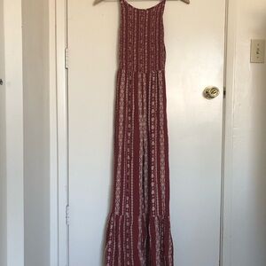Red and White Patterned Romper